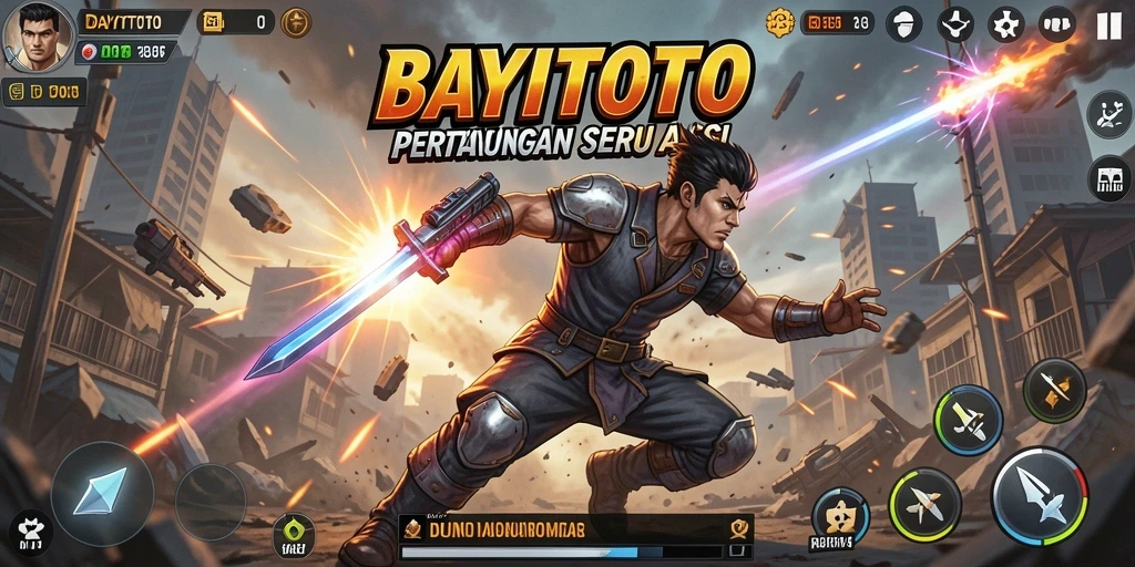 Screenshot utama BAYITOTO menampilkan aksi pertarungan mendebarkan.