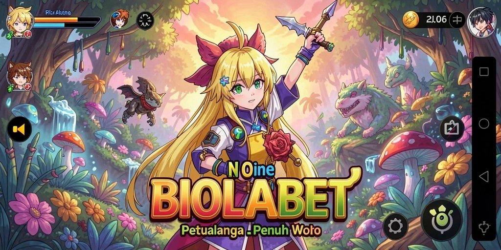 Screenshot gameplay menampilkan pertarungan karakter anime yang seru.