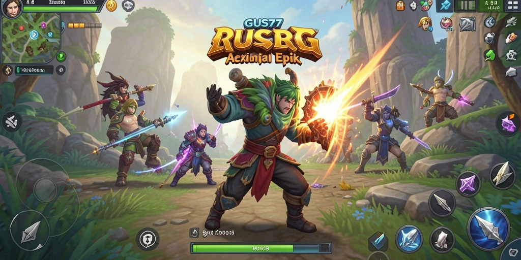Tampilan gameplay mendebarkan di dalam GUS77 dengan pertarungan yang intens.