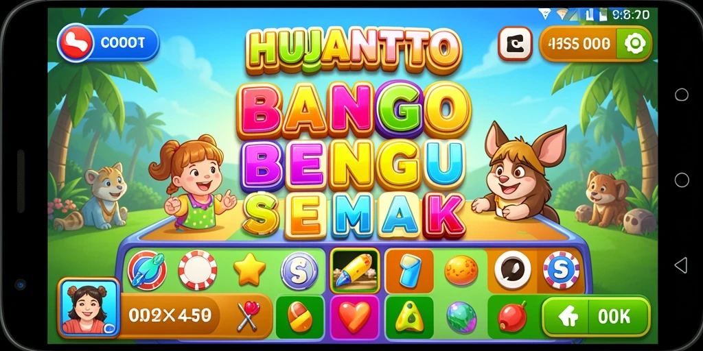 Screenshot pertandingan seru dalam permainan Bingo HUJANTOTO.