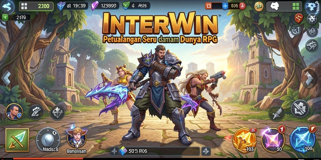 Tampilan screenshot INTERWIN dengan aksi pertarungan yang mendebarkan.