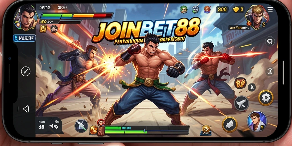 Tampilan gameplay pertarungan yang intens dan mendebarkan di JOINBET88.