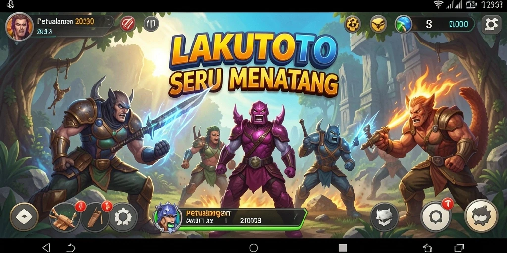 Screenshot gameplay LAKUTOTO yang menampilkan aksi petualangan seru.