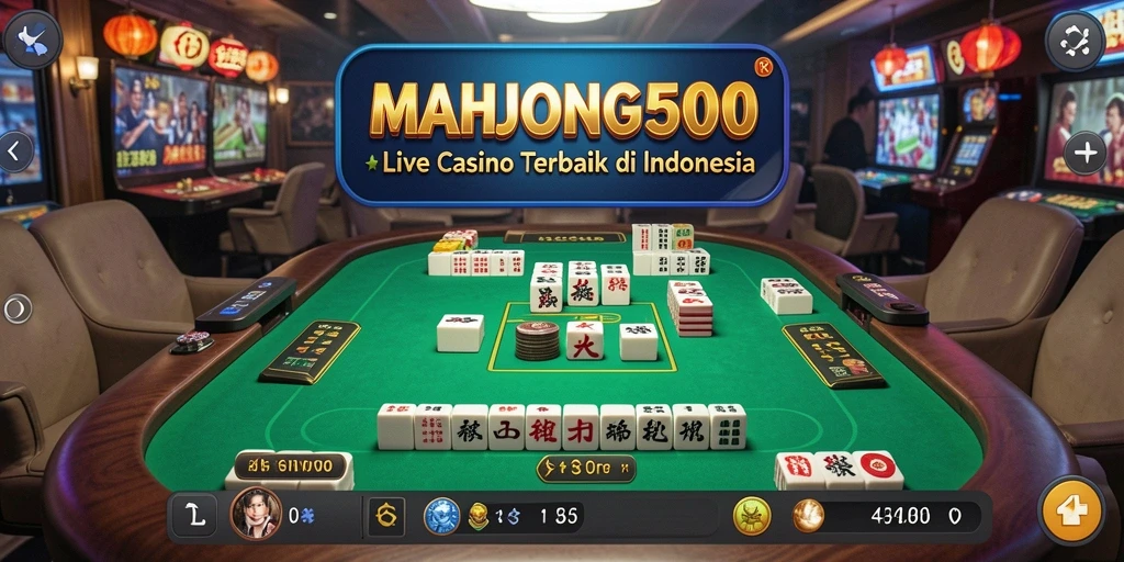 Tampilan gameplay MAHJONG500 yang memukau dengan dealer langsung.