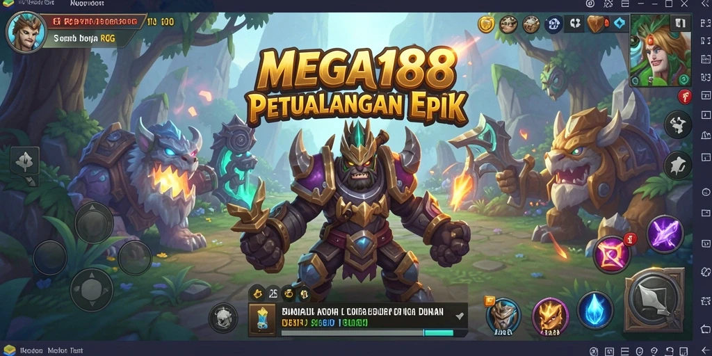 Tampilan gameplay MEGA188 dengan karakter dan dunia menawan.