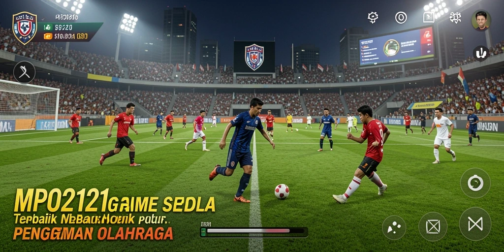 Tampilan gameplay yang menegangkan dalam MPO2121 dengan aksi sepak bola seru.