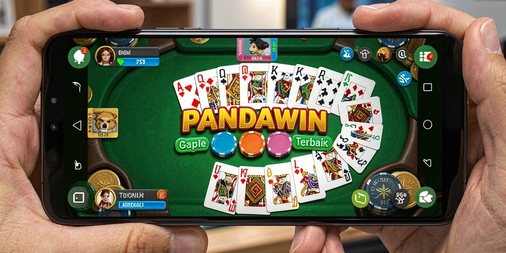 Tampilan gameplay Gaple seru di PANDAWIN.