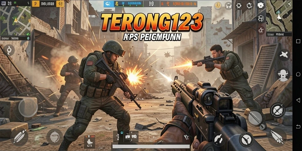 Screenshot menunjukkan aksi pertempuran intens di TERONG123.