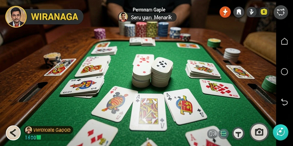Screenshot gameplay WIRANAGA yang menampilkan momen seru permainan Gaple.